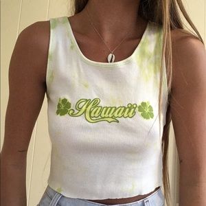 Y2K dyed Hawaii cropped tank top